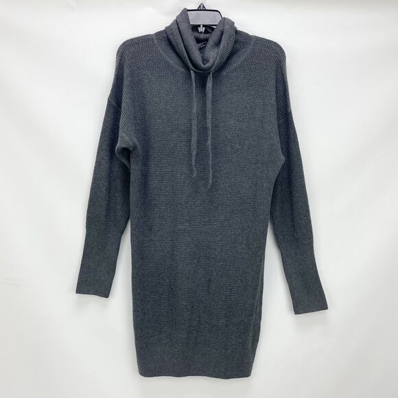 prAna Womens Milani Sweater Dress XS Charcoal Grey LS Waffle Knit Funnel NWT - Picture 5 of 12